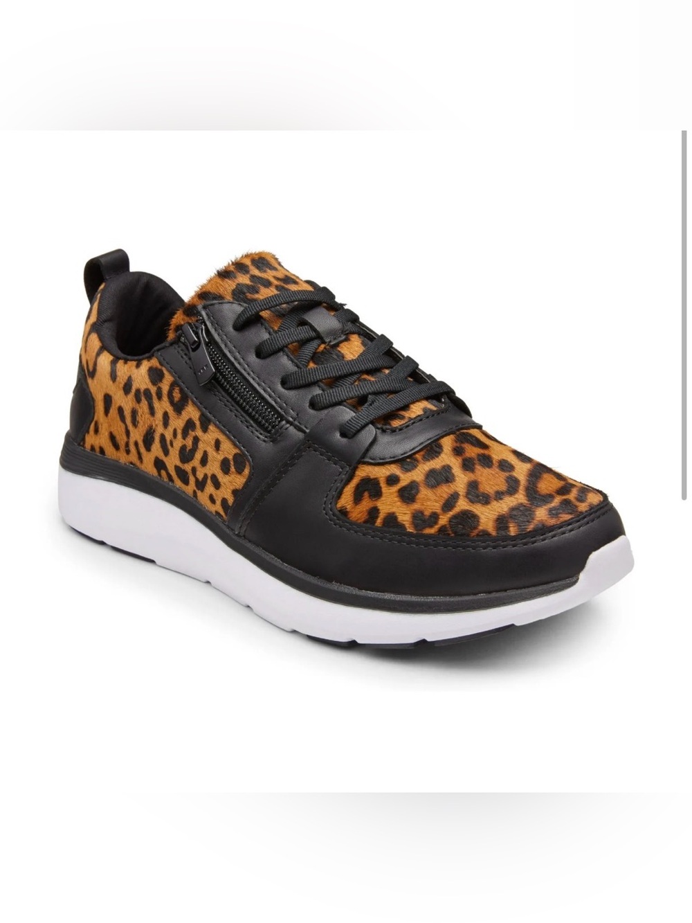 Vionic Remi Women's Sneakers tan and black leopard print size 10